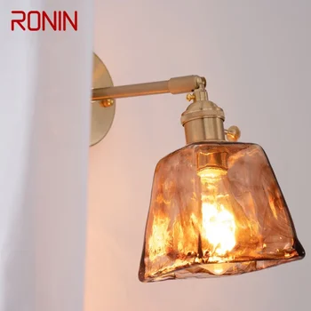  Стенен лампа RONIN Nordic от Месинг В затворени помещения, Дневна, Нощна Лампа За Спални, Модерен Хотелски Коридор, монтиран на стената Лампа за Антре