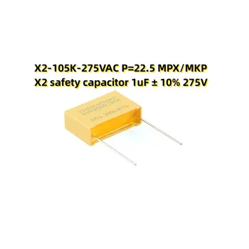  10ШТ X2-105K-275VAC P = 22,5 MPX / MKP X2 защитен кондензатор 1 icf ± 10% 275 В
