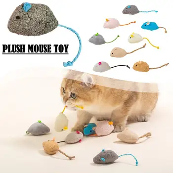  Забавна играчка плюшен Меки Обикновена Интерактивна мишка Мишка играчки за забавните котенков, които играят образователни игри, с драскотини F7k4