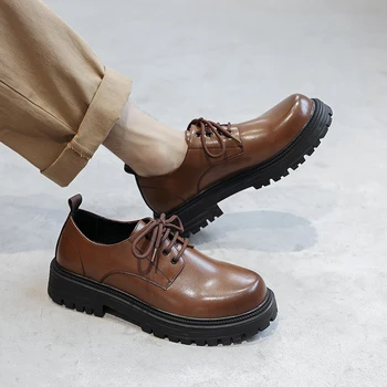  Мъжки луксозен ежедневни кожена висококачествени обувки за почивка, удобни обувки, ръчно изработени, тенденция модни обувки, Размер 38-48 B199