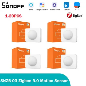  SONOFF SNZB03 Сензор за Движение Zigbee Удобно Интелигентни устройства За Откриване на Движение, Задействане на аларма, ZBBridge Приложение eWeLink Алекса Google Home