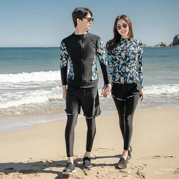  Корейски wisuwore 2023, Голяма самостоятелна водолазный костюм, Женски слънцезащитен костюм с дълъг ръкав, спортен костюм за сърф и гмуркане, двойни бански костюм