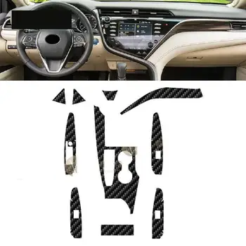  За Toyota Camry 2018-2020 Интериора на автомобила филм от въглеродни влакна 5D ПЕТ Централна конзола Фолио, устойчиво на надраскване Аксесоари за ремонт на PPF