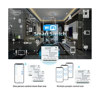  4-Канален eWeLink WiFi Smart Switch + RF433 Дистанционно Управление 7-32 2,4 G WiFi Smartlife Модул за Автоматизация на Дома за IFTT Алекса Google Home