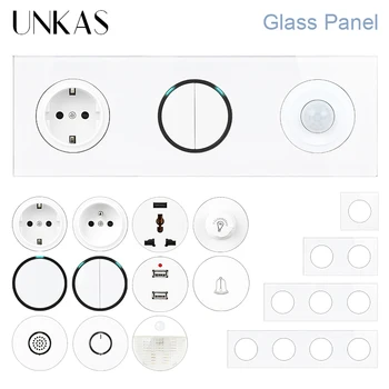  Панел от бяло стъкло с кнопочным включването / выключением крилото на разговора, звук, когато докоснете, на осветлението на рампата, на модули 