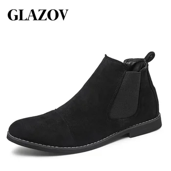  Марка GLAZOV Реколта Основни мъжки велурени обувки 