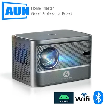  Интелигентен мини проектор A002 Android 9 Bluetooth 5.1 двойна лента WiFi 1280 * 720P Домашно кино, Преносими проектори за възпроизвеждане във формат 4K