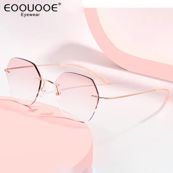  Очила рамки за жени и мъже, Титанов очила, Сиви рамки за оптика при късогледство, Очила с градиентными слънчеви лещи