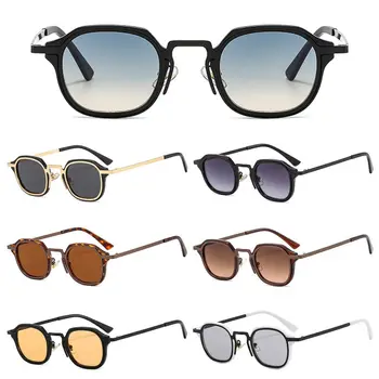  Защита UV400 Малки квадратни слънчеви очила в модерен метална рамка Y2K Слънчеви очила за шофиране, Очила за жени и мъже