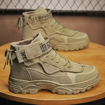  2023 Мъжки обувки, Тактически Армейските Обувки в стил Милитари, Градинска Туризъм Зимни Обувки, Леки Нескользящие Мъжки Ботильоны-дезерты