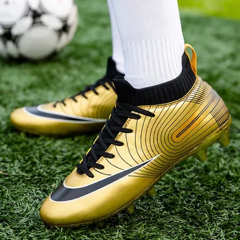  Безплатна доставка Футболни обувки, Детски футболни обувки Професионални златни футболни обувки за момчета Детски, мъжки футболни обувки