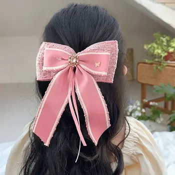  Розова шнола от лентата с лък, красиви Аксесоари за коса, тъканно панделка, шнола за коса, украса за коса, детски шапки принцеси за момичета