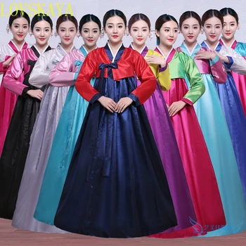  Нова корейска традиционна ярки дамски облекло от висок клас за фестивала на корейски традиционни сценични танци