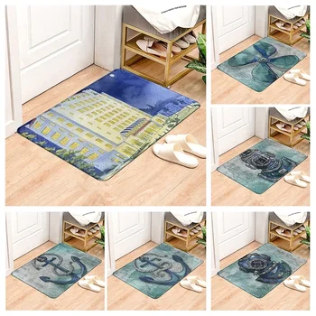  Нескользящий подложка за къпане в хавайски стил килим за баня декорация на дома, подложка за пода кухня спалня хол мека впитывающий врата мат