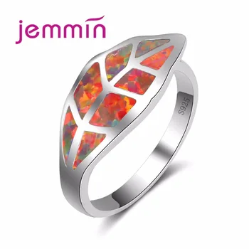  Пръстен Jammin New Fashion Leave Ring S925 Златен опал, цветно пръстен от сребро с хубави скъпоценни камъни, кристално пръстен за жени