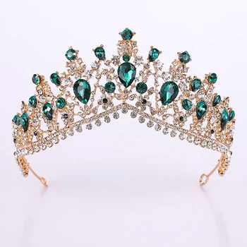  Луксозни кристални диадеми и корони, под формата на капки вода за сватбената превръзка на главата, Кралския прическа на кралицата принцеса, сватбени накити за косата
