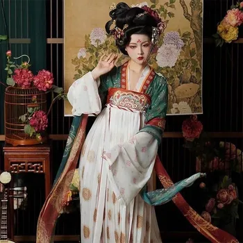  Pmwrun Неподправена Жена Лятна Есенна бродерия Hanfu Paozi Qixiong Daxiu Shan Tang в стила на Династията Тан от Шен Танг Princess