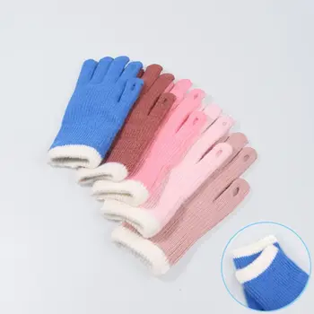  Дебели женски възли ръкавици Модни ярки ветроупорен ръкавици за сензорен екран Топли Зимни Велосипедни ръкавици