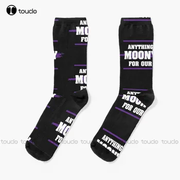  Нещо ново за нашите чорапи извършва по лунен 4 Футболни чорапи Персонализирани Потребителски Унисекс Чорапи за възрастни Юношески чорапи за Подарък за Хелоуин Коледа