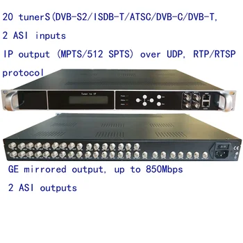 20 конвертори DVB-S2 IP/ASI, DVB-T/C, IP / ASI изход ISDB-T ПР / ASI, енкодер atsc в IP / ASI, многоканален енкодер 1080P