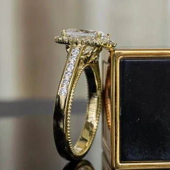  Дамски пръстени креативен дизайн Huitan за сватбени партита, луксозни пръстени с кубическим цирконием, подарък за годишнина, нови модни бижута Директен доставка