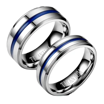  Трайни пръстен от неръждаема стомана син цвят от титанов стомана с удобна засаждане - осигурява максимален комфорт
