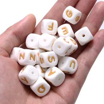  10шт 12mm Силиконови букви от английската азбука-Детски Прорезыватель За персонални Името на Зърното Верига Клип Играчки Аксесоари