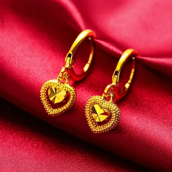 Дамски обеци от злато 14 карата, луксозни обеци-розово с цветя за сватба, подарък за годеж