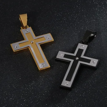  Новата европейска и американска мъжки окачване с религиозни кръст от неръждаема стомана, марка 316