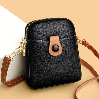  Чанта за телефон от естествена кожа 2023 Нова Мини Висококачествена дамска чанта с голям капацитет Модерен лек малка чанта на едно рамо