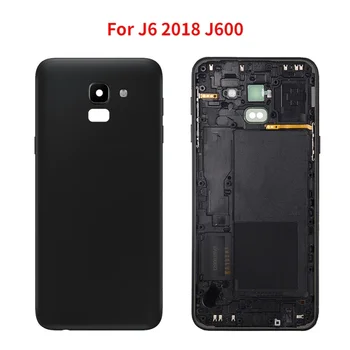  За Samsung Galaxy J6 2018 J600 J600F SM-J600F Задния Капак на Отделението за батерията на Задния Панел на Вратите на Корпуса на Резервни Части за корпуса на обектива на Камерата