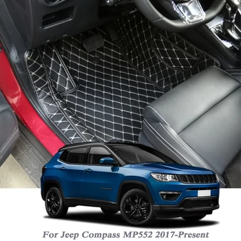  Автомобилен Тампон За Полагане на Jeep Compass MP552 2017 г.-до Момента LHD Auto Foot Pad От Изкуствена Кожа С Покритие Водоустойчив, Вътрешен Аксесоар