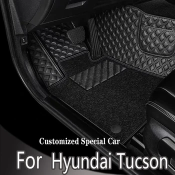  Автомобилни постелки за Hyundai Tucson 2006-2014 2006 07 08 09 10 11 12 13 Потребителски накладки за краката Аксесоари за автомобилни покривала