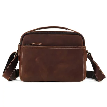  Малки мъжки чанти през рамо от естествена кожа, чанта-месинджър за работа, ретро пътен портфейл, чанта през рамо 