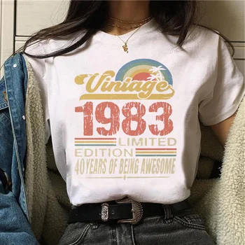  Тениска от рождението на 40 и на 40-годишнината от женска тениска с аниме за момичета графична облекло