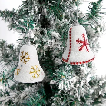  Нови коледни висулки-свирки под формата на снежинки, висулки за украса на Коледната елха, празнична атмосфера, които са украсени с камбанки