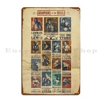  Световните шампиони по бокс Метални табели Плакат на Черната пещера Кухненска стена на Пещерата Тенекиен знак на плакат