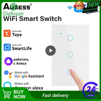  1 бр. WiFi US Smart Switch Нужда от неутрален проводник 1/2/3/4 Gang Ключа за лампата Поддръжка на управление на прилагането на Hristo Smart Life Алекса