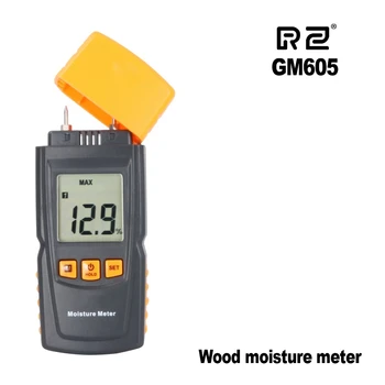  Преносим измерване на влажност на дървесина RZ Влагомер плътност на дървесината Дигитален Електрически тестер за влага стени GM605