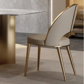  Златни Модерни Трапезни столове Европейските Модерни и Луксозни Кожени Трапезни столове Салон Nordic Sillas De Comedor Аксесоари за дома