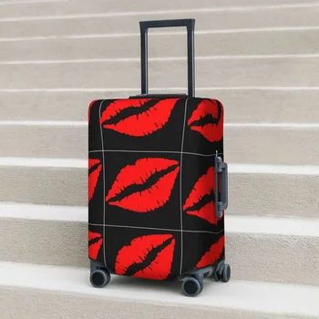  Калъф за куфара с принтом червени устни, Скъпа любов, Круиз Ваканция, Еластичен калъф за аксесоари за багаж