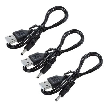  3 Бр Черен USB-кабел 3.5 Мм X 1,3 Мм, Кабел за Зарядно Устройство, Захранване