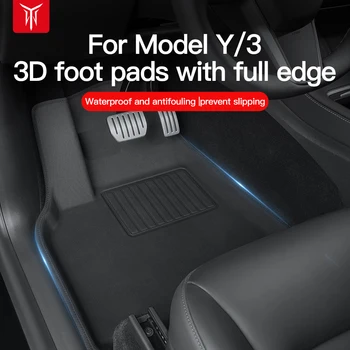  YZ За Tesla Model3 Подложки за Краката, За Автомобил TESLA ModelY 2021-2023 3D Подложка За Краката Водоустойчив Лесно Моющийся Подложка За подови настилки и Аксесоари За интериора