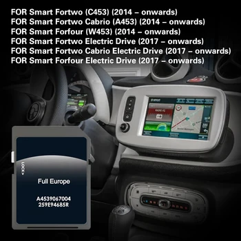  За Smart 453 mit Cool & Media Car Navigation 2023 GPS SD Карта за Сателитна Навигация A4539067004 Актуализация на Системата за Пълна Карта на Европа, Безплатна Доставка