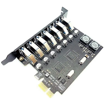  2X USB 3.0 PCI Express Адаптер PCI E На 7 Портове USB Адаптер 3 Разширителни Карти USB3 Pcie PCI-E X1 Контролер Конвертор