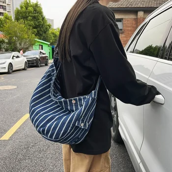  Шарени, дънкови дамски чанта 2023, нова деним чанта-месинджър Y2K, чанта през рамо, еко-чанта през рамо, Корейски чанти за пазаруване, холщовые чанти