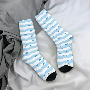  Зимни Топли Мъжки И Дамски Чорапи С Шарките На Плаващ Риба, Луд Дизайн, Нескользящие Футболни Чорапи