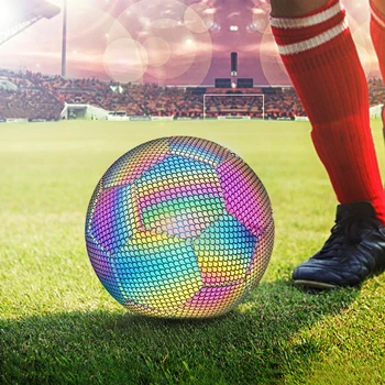  Цветна футболна топка, нажежен влак екипа на открито, в който светят в тъмното, футболни топки, за студенти-тийнейджъри, нощен футбол