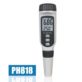  Измерване на киселинността на U50 pH818 Тестер за качеството на водите с дръжка Професионален измерване на pH Ацидометр за аквариум Портативен измерител на pH818
