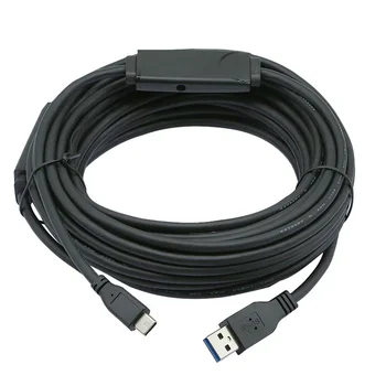  Удлинительный кабел USB3.0 до Type-C с усилване на сигнала, камера за видео конферентна връзка, кабел за пренос на данни на твърдия диск